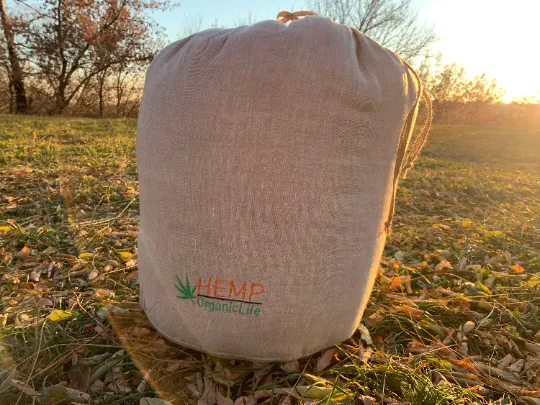 36" x 84" the HEMP natural Sleeping bag with hood organic hemp fiber filling inside in linen non-dyed fabric