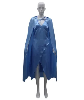 Adult Women's Dress with Cloak Costume | Blue Cosplay Costume
