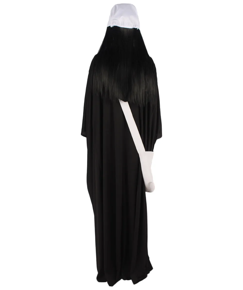 Adult Women's Robe Handmaid Costume with Bag and Bonnet | Black Cosplay Costume