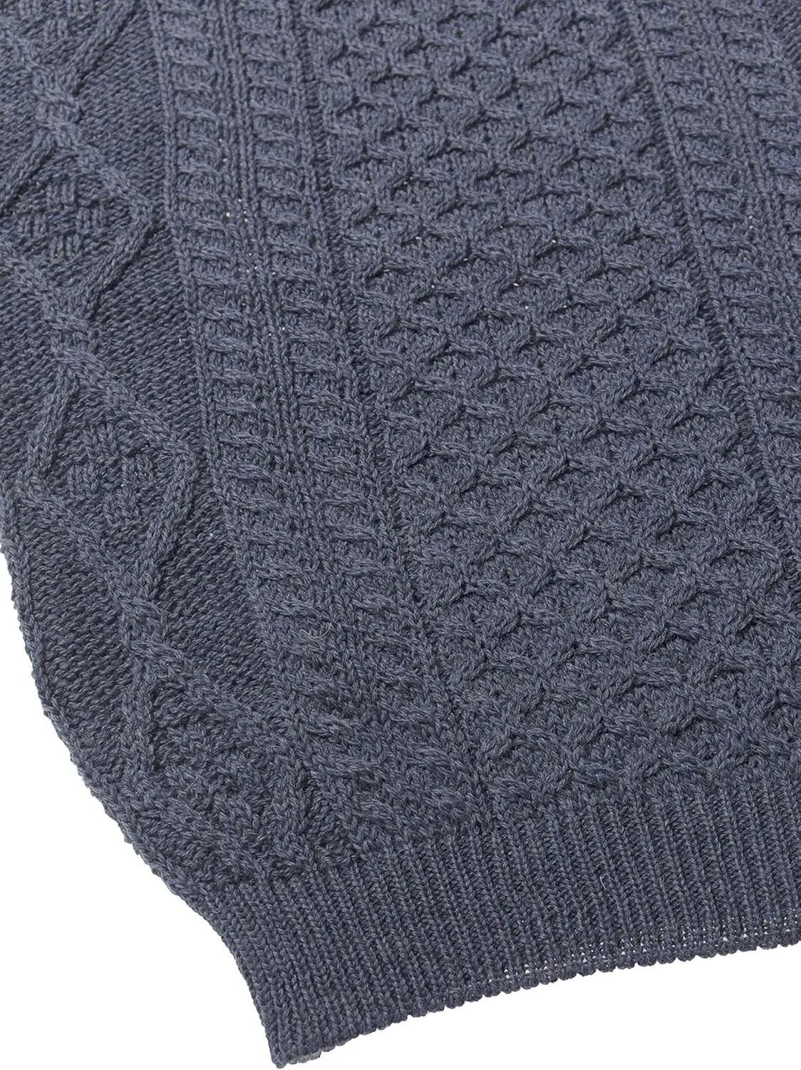 Aran Crafts Irish Soft Cable Knitted Crew Neck Unisex Sweater (100% Pure New Wool)