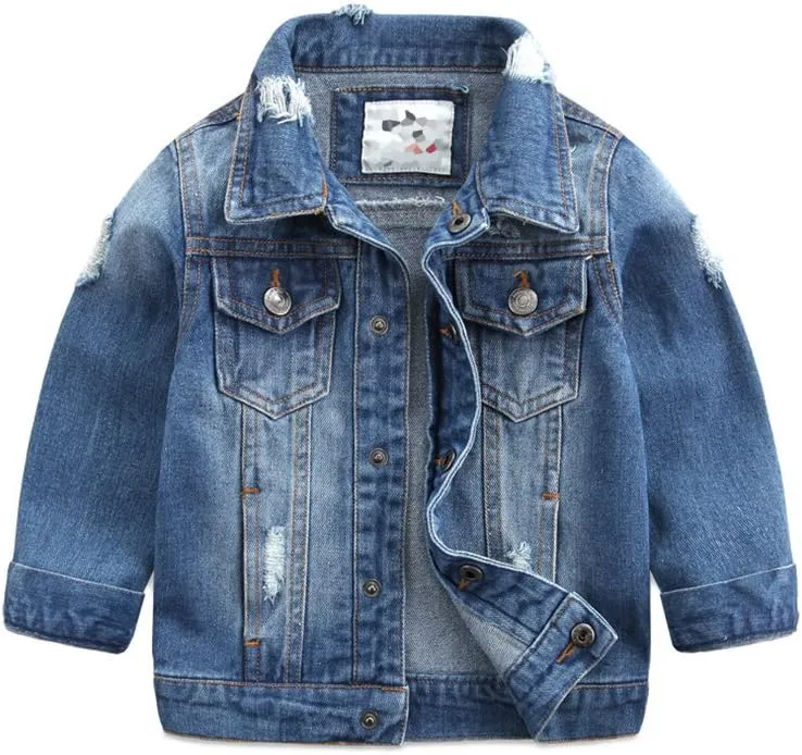 Baby Boys' Basic Denim Jacket Button Down Jeans Jacket Top