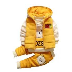 Baby Boys Girls Christmas Autumn Warm WaistCoat   Sweatshirt   Pants 3Pcs Infant Kids Children Sports Suit Toddler Clothes