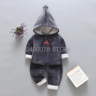 Baby Boys Girls Christmas Autumn Warm WaistCoat   Sweatshirt   Pants 3Pcs Infant Kids Children Sports Suit Toddler Clothes