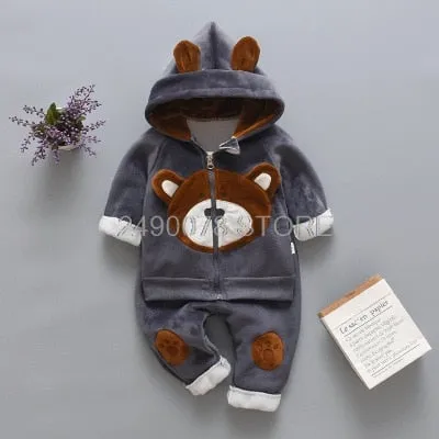 Baby Boys Girls Christmas Autumn Warm WaistCoat   Sweatshirt   Pants 3Pcs Infant Kids Children Sports Suit Toddler Clothes
