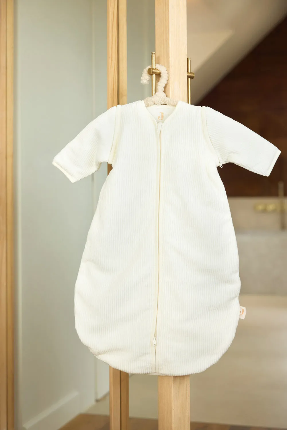 Baby Sleeping Bag with Removable Sleeves 60cm Rib - Ivory