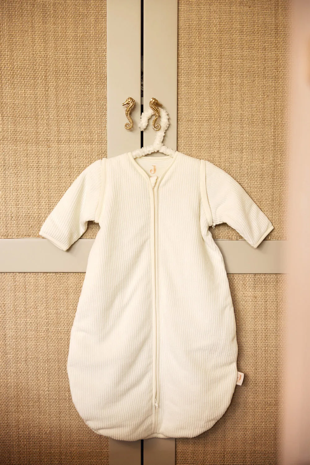 Baby Sleeping Bag with Removable Sleeves 60cm Rib - Ivory