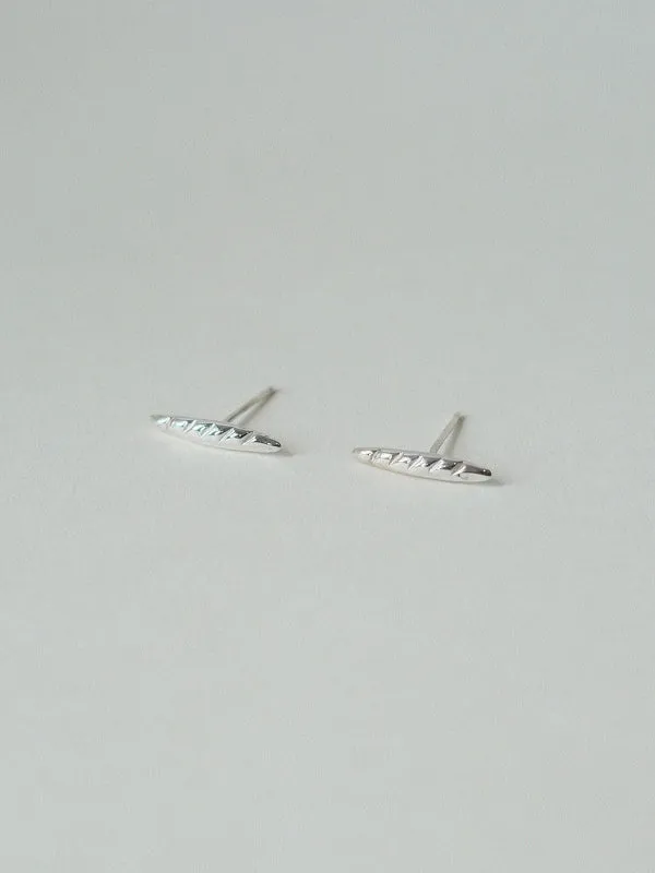 Baguette Studs: Sterling Silver