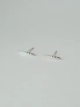 Baguette Studs: Sterling Silver