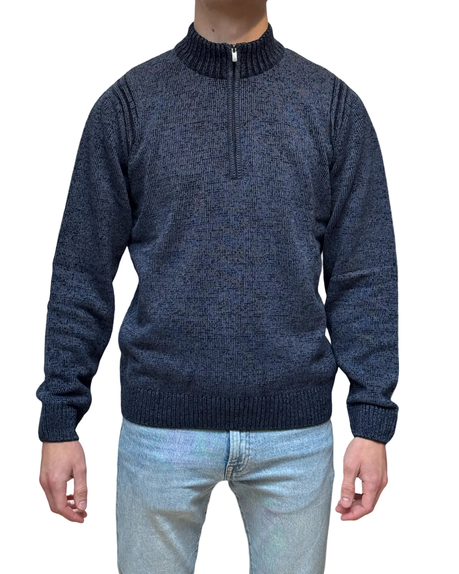 CODICE Half Zip Blue Melange