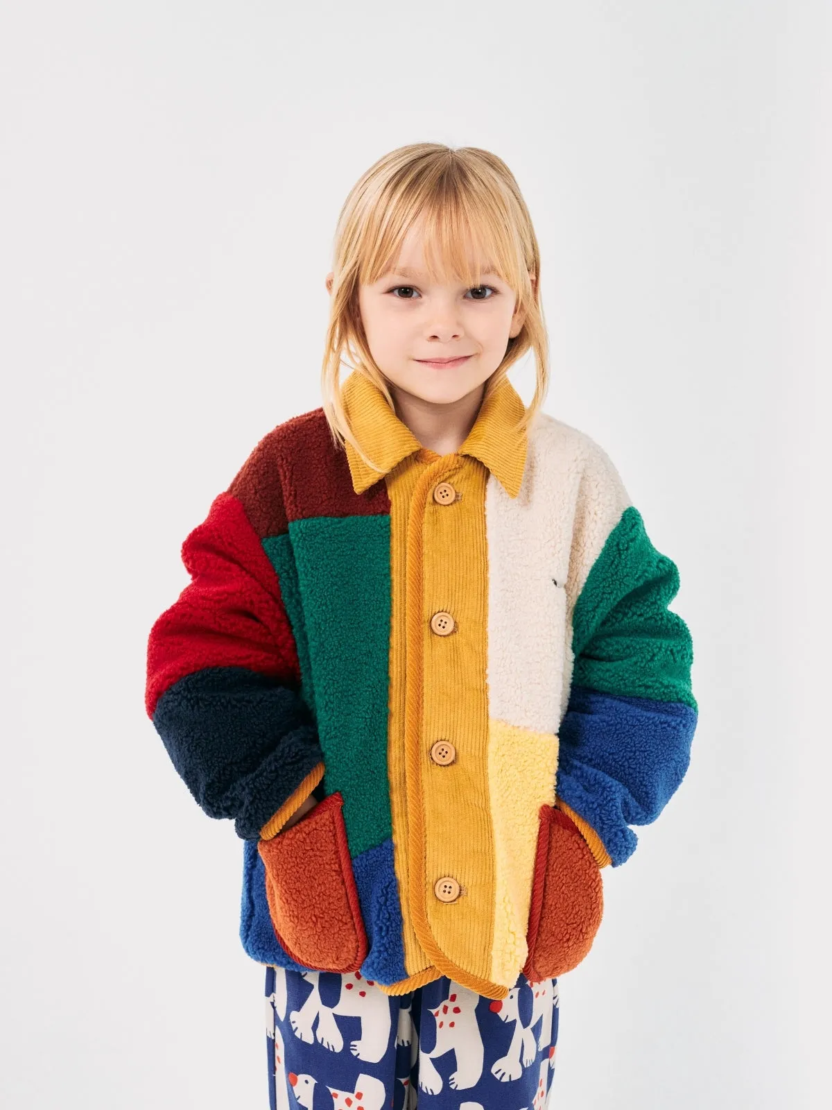 Colorblock Sheepskin Jacket