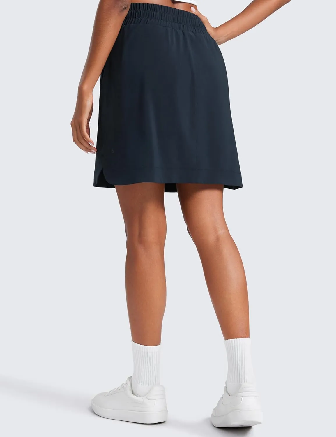CRZ YOGA Golf Skirts for Women 18'' High Waisted A Line Athletic Casual Tennis Skort with Shorts Pockets