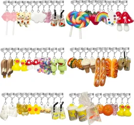 EIELO 30 Pairs Weird Cute Funny Earrings Gummy Bear Duck (Clip On) Drop Dangle Earrings for Women Aesthetic Earrings Food Animal Earrings Set