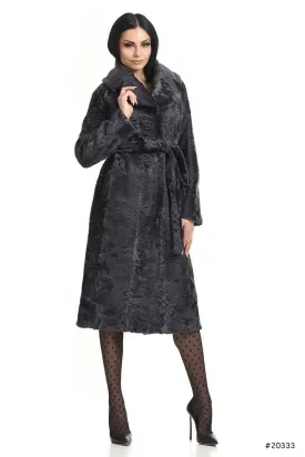 Elegant Persian Lamb coat with belt