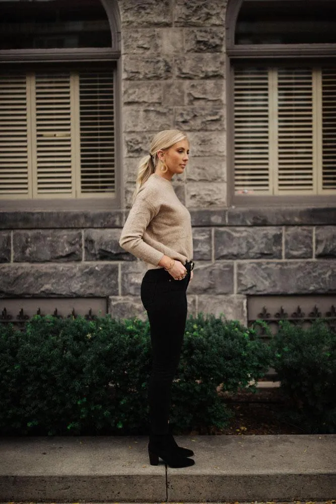 Emilia Crew Neck Sweater in Tan