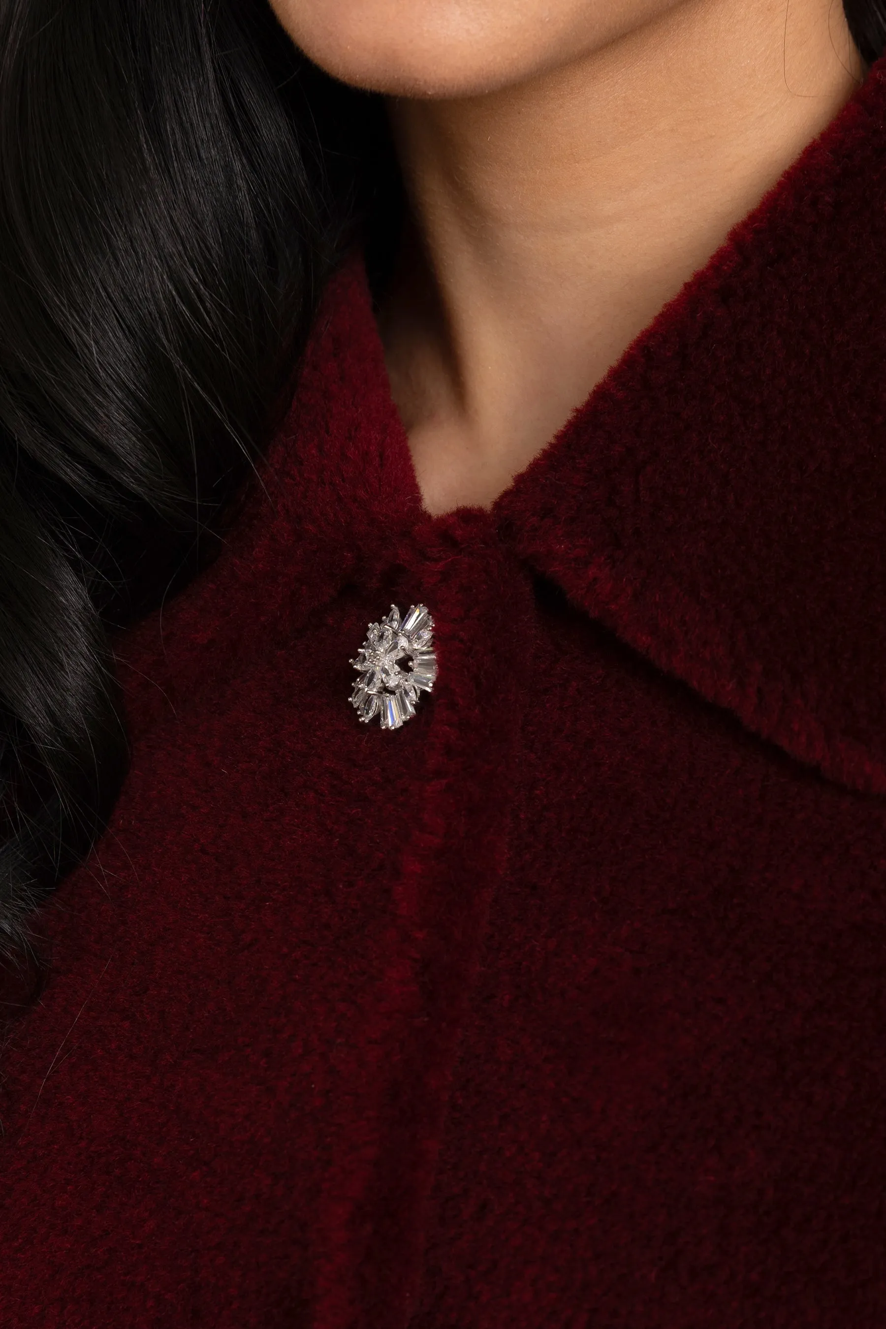 'Fairytale' Wool and Faux Fur Teddy Coat in Rosso