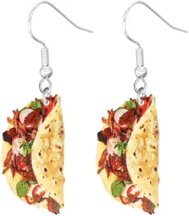 Funny Imitation Food Drop Dangle Earrings for Women Acrylic Taco Hamburger Hot Dog Bread Fries Cookies Earrings Cute Simulation Snacks Earrings