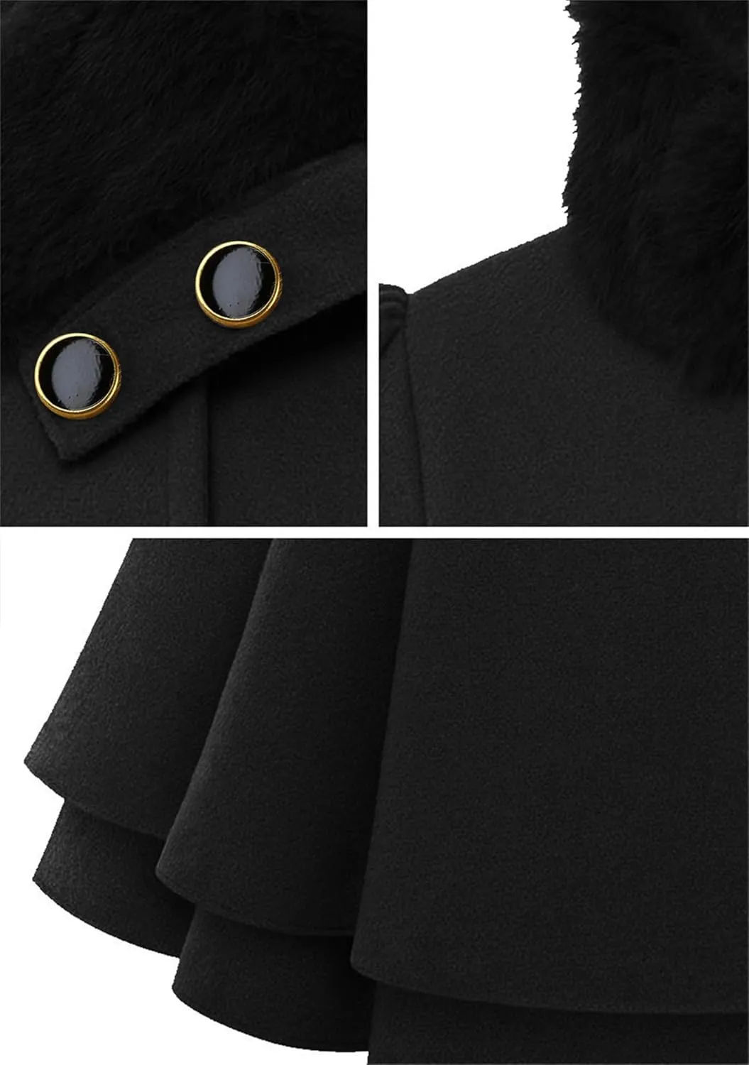 GRASWE Women's Trench Coat Long Sleeve Lapel Pea Coat Long Jackets