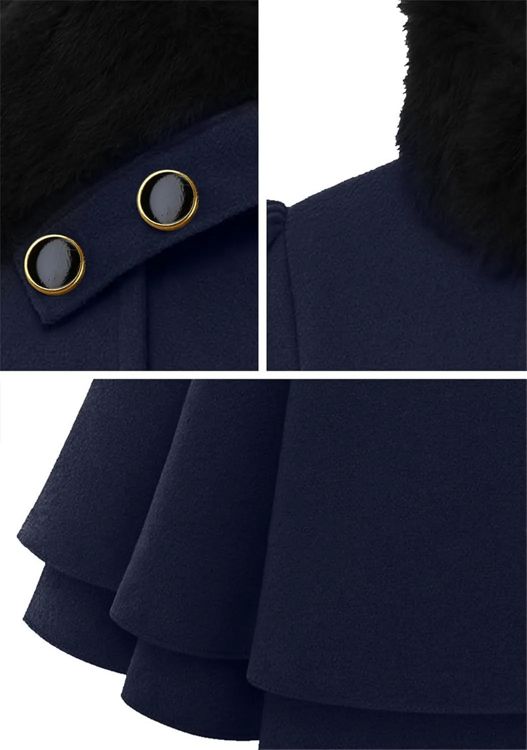 GRASWE Women's Trench Coat Long Sleeve Lapel Pea Coat Long Jackets