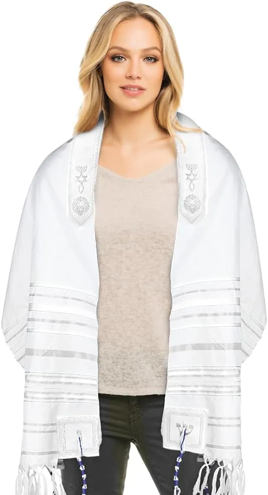 HalleluYAH Messianic Tallit Prayer Shawl 72"x 22" with Bag For Men & Women