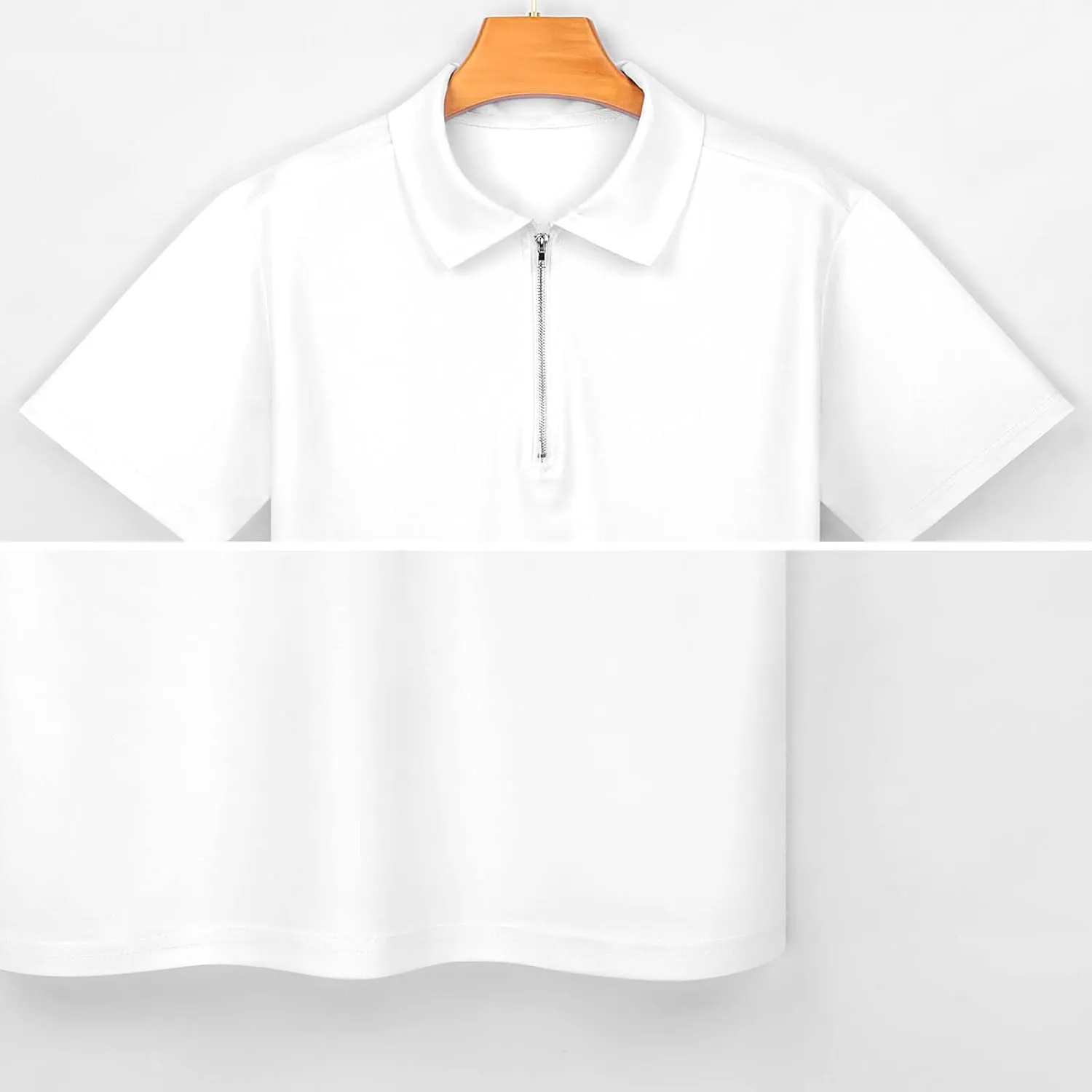 Honey Bread Brick Toast Trendy Polo Shirts for Men Short Sleeve Lapel Collar Zipper T-Shirts Outdoor Sports