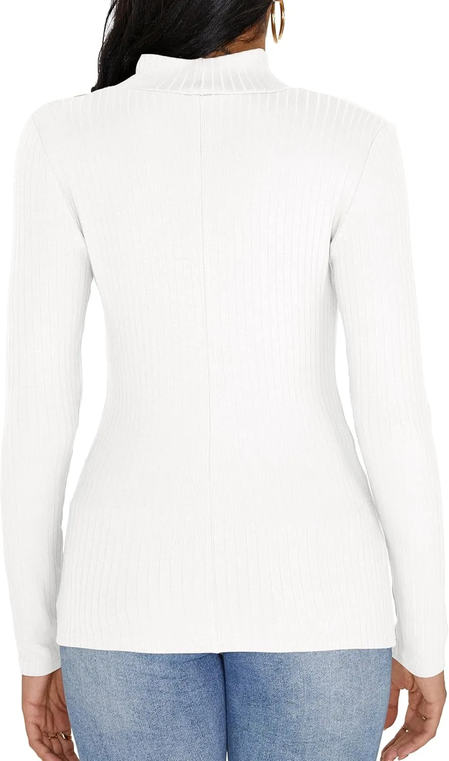 Jar of Love Women's Long Sleeve Shirts for Women Mock Turtle Neck Ribbed Slim Fit Fall Winter Thermal Underwear Tops