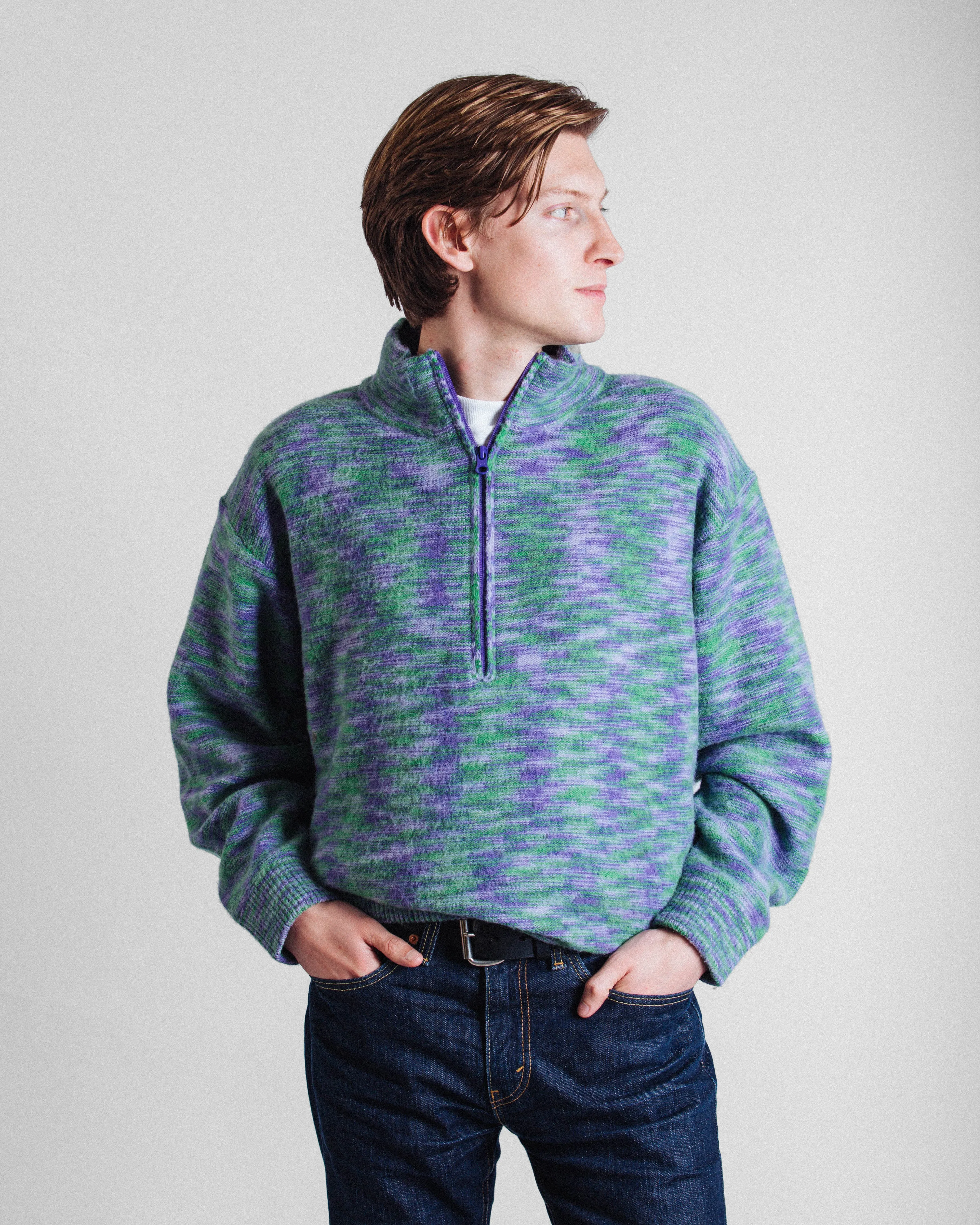 KLINE WOOL HZ KNITTED SWEATER - PURPLE