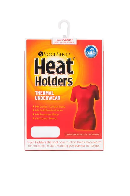 Ladies Thermal Short Sleeve Vest - White