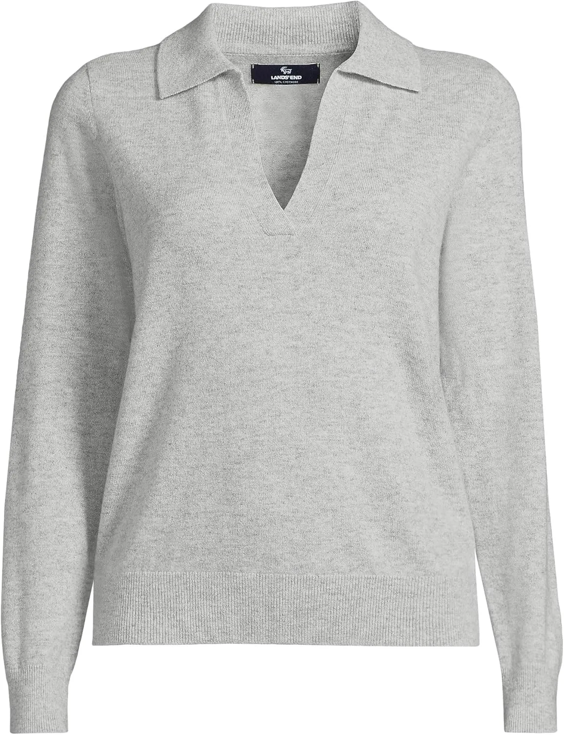 Lands' End Women's Cashmere Johnny Collar Sweater
