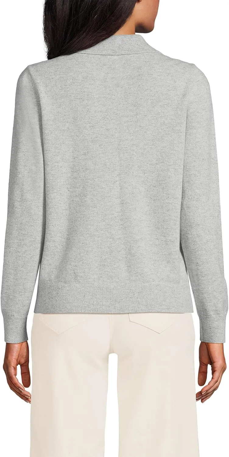 Lands' End Women's Cashmere Johnny Collar Sweater