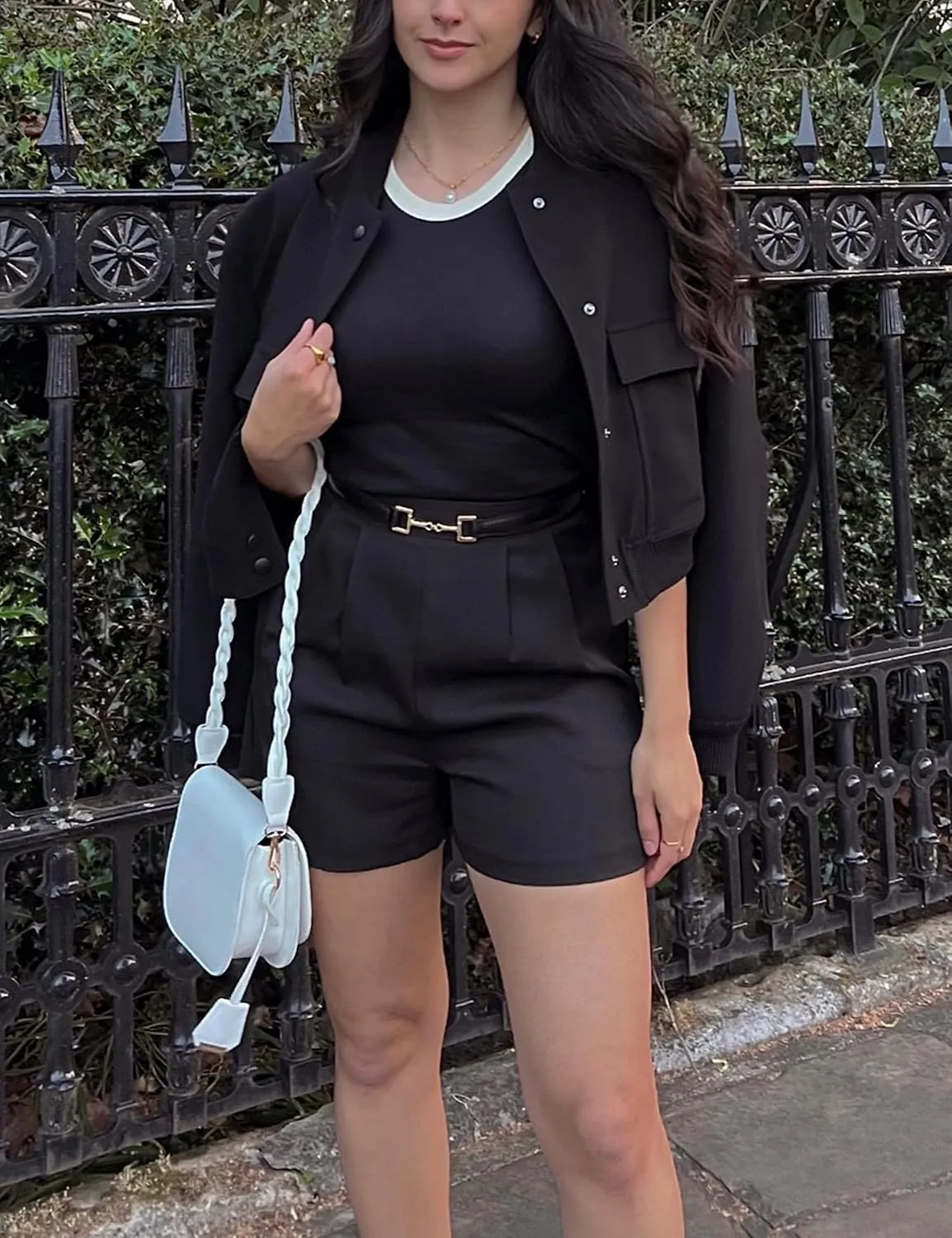 Lumister Women's Fashion Cropped Button Down Lightweight Cropped Bomber Jacket Varsity Shacket with Side Pockets