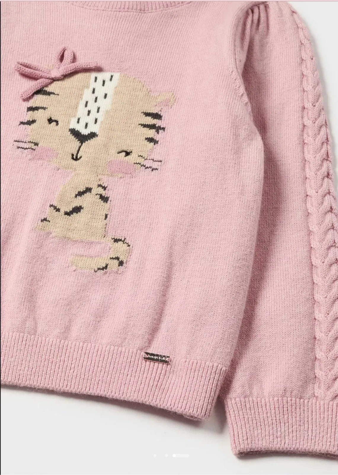 Mayoral Baby & Toddler Girls Rose Kitten Knit Sweater