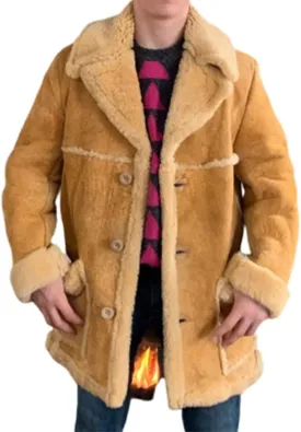 Mens Genuine Shearling B3 flight Jacket Bomber Sheepskin Leather Winter Coat