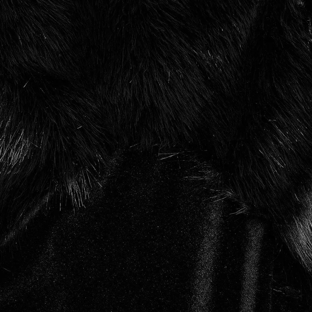 Men's Gothic Stand Collar Irregular Plush Splicing Cloak