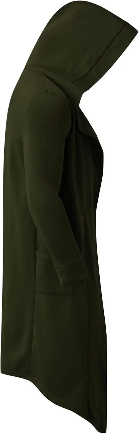 Mens Hoodies Men's Dark Style Solid Color Long Cardigan Cloak Coat Hooded Sweater Jacket