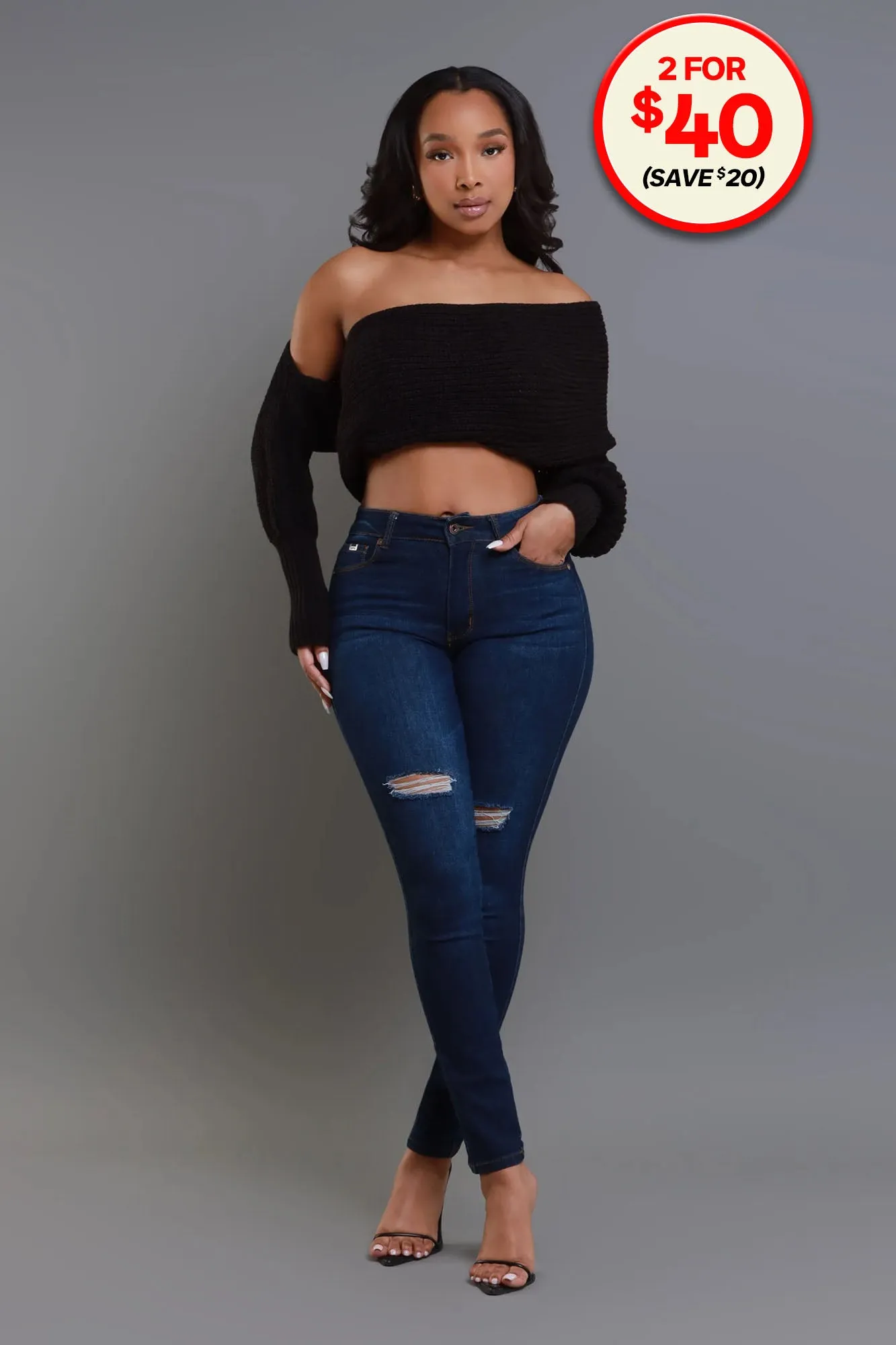 Multi Way Wrap Sweater - Black