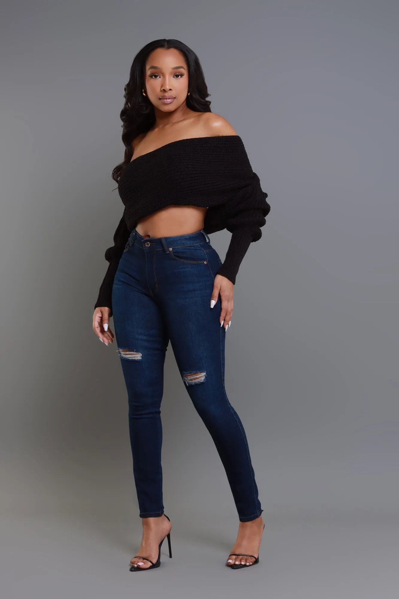 Multi Way Wrap Sweater - Black