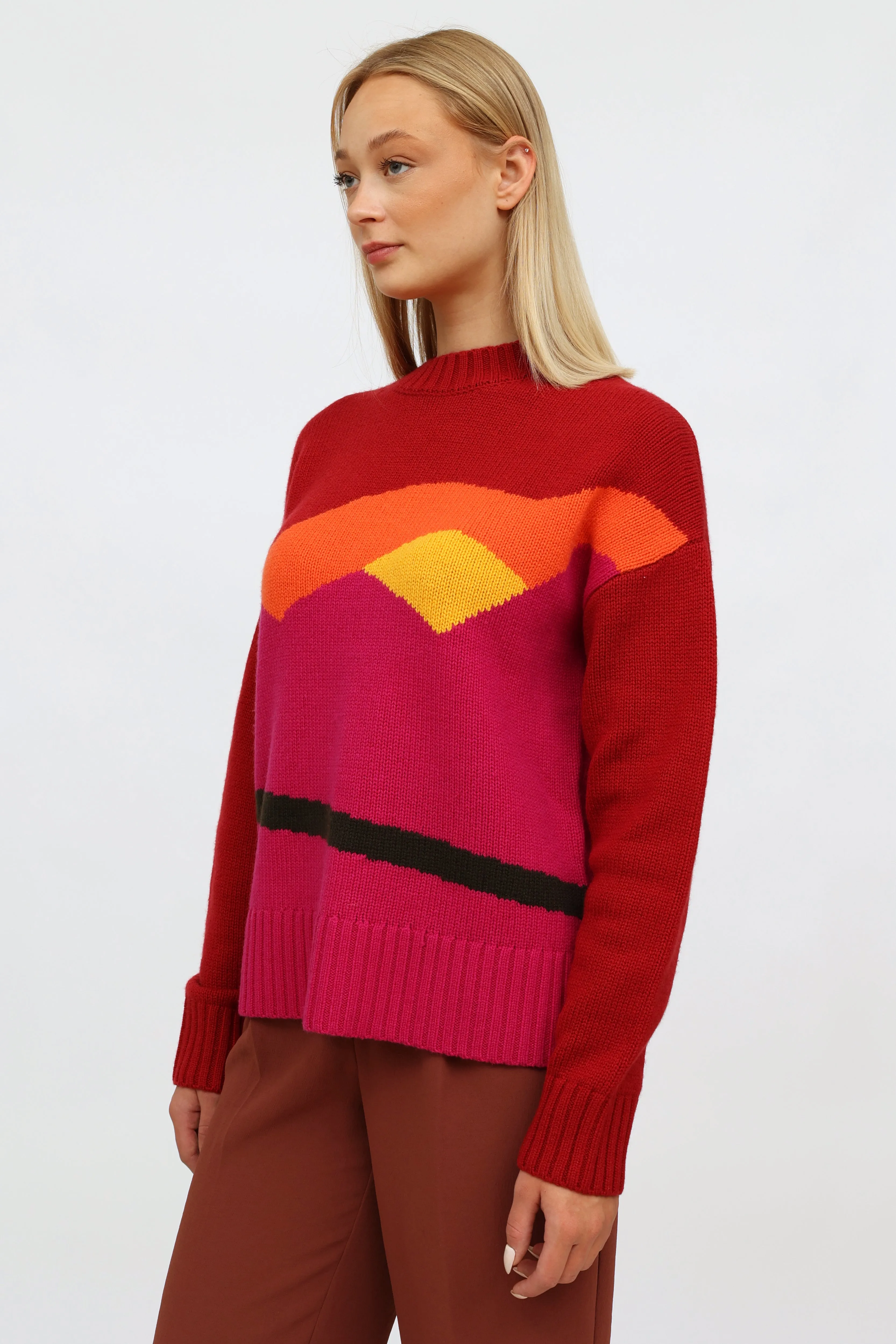 Multi Wool Knit Crewneck Sweater