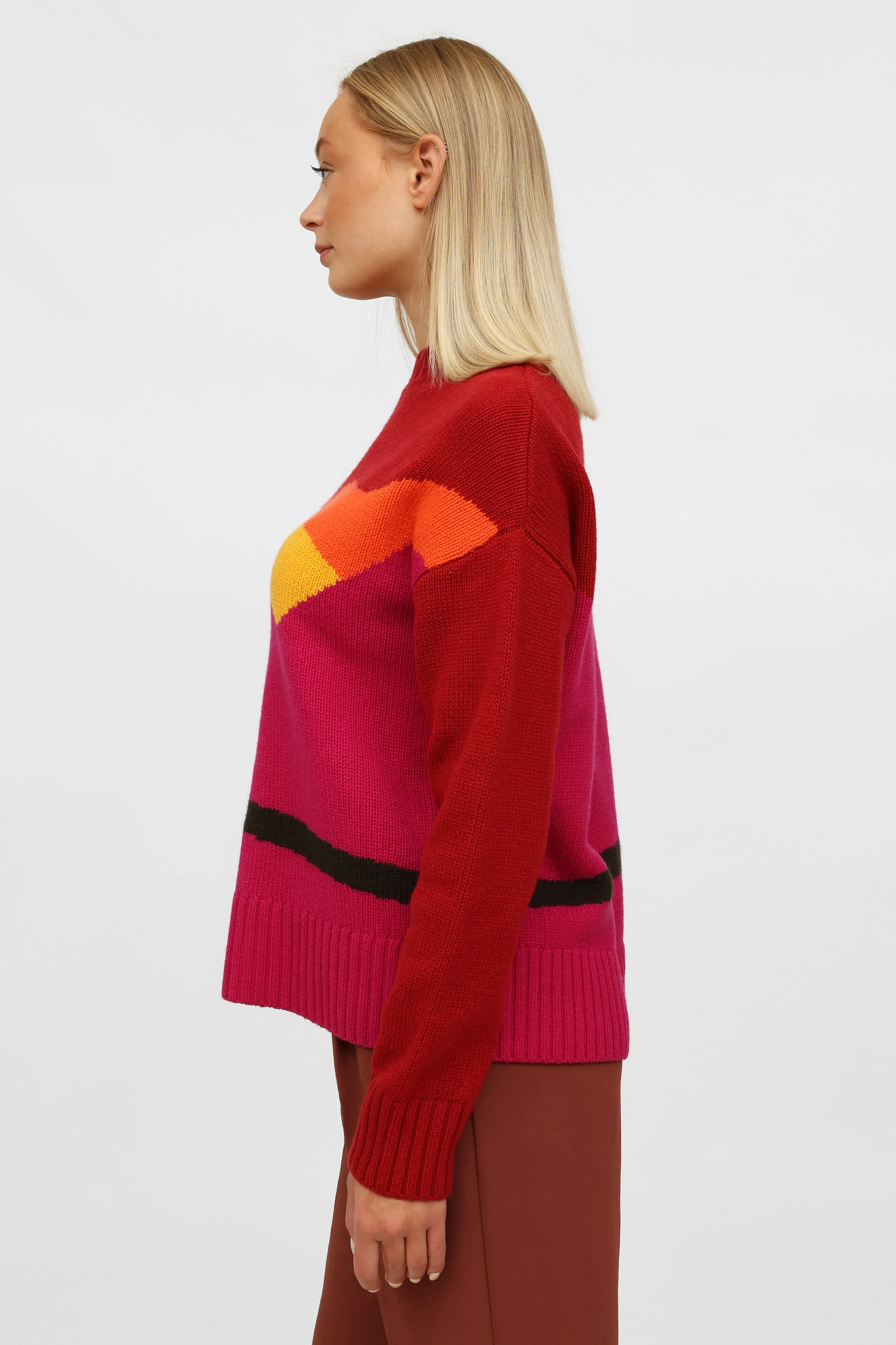 Multi Wool Knit Crewneck Sweater