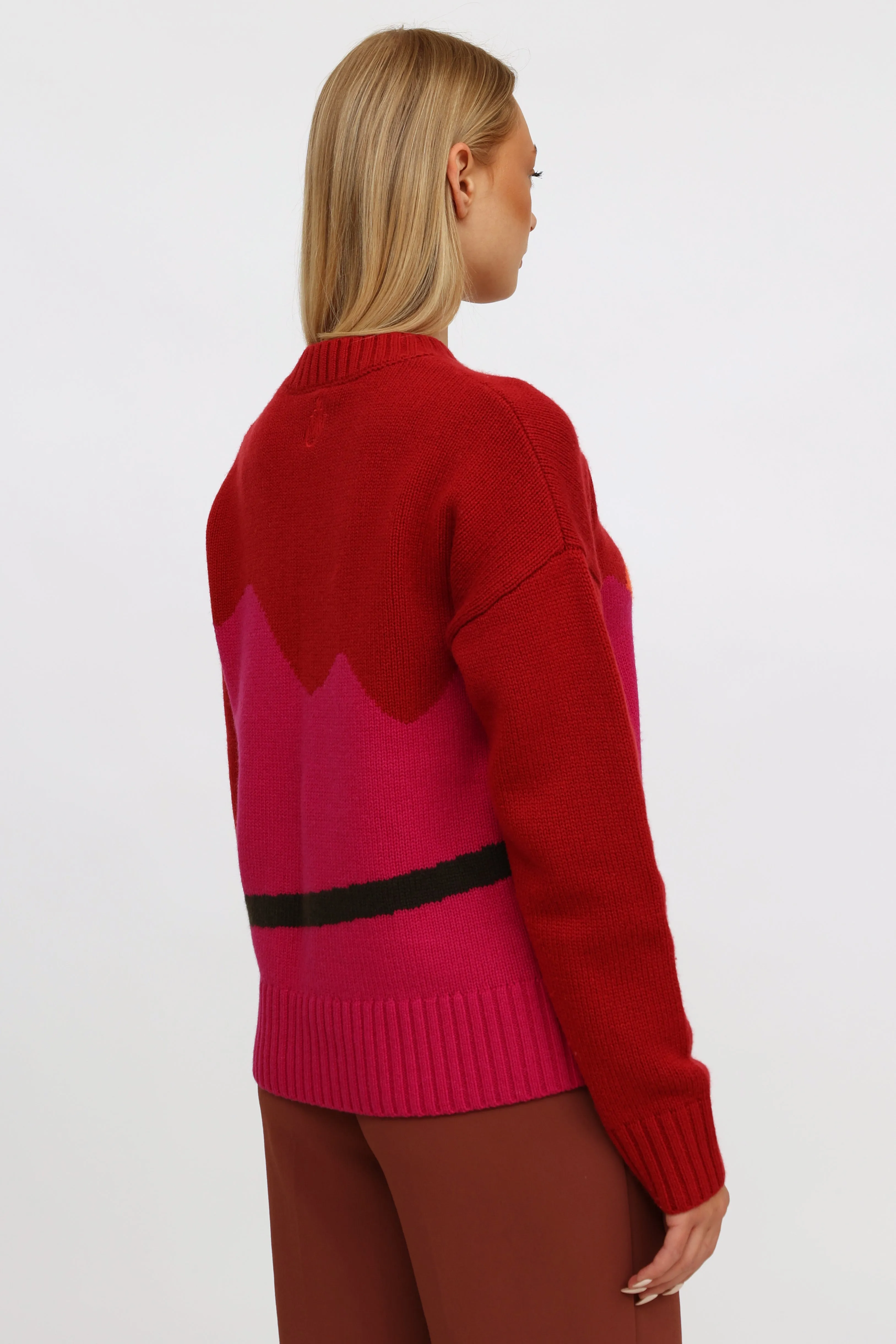 Multi Wool Knit Crewneck Sweater