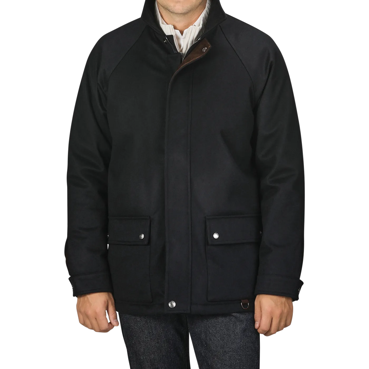 Navy Blue Cashmere Car Coat
