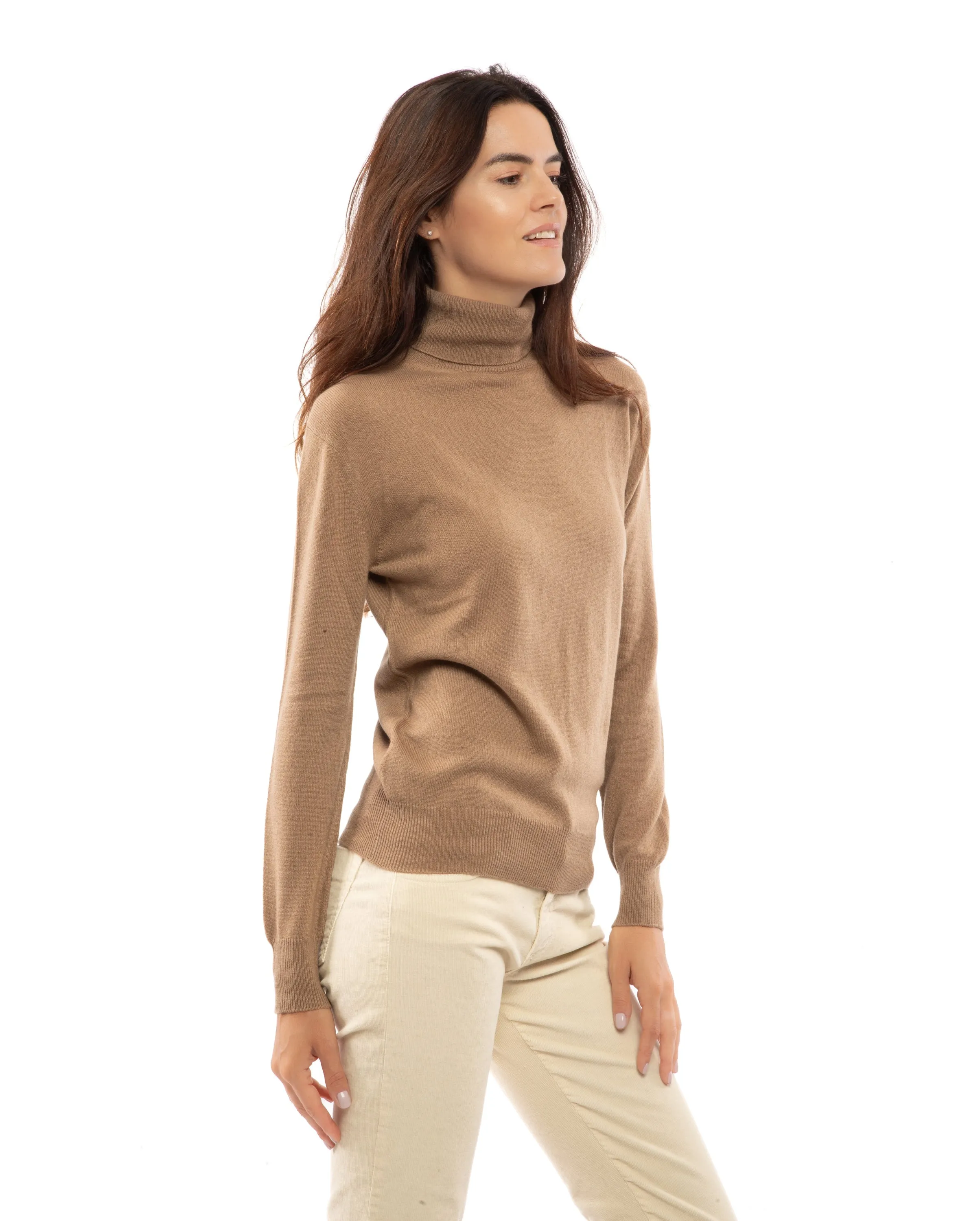 NEW FALL 24 - Women's Pure Cashmere Turtleneck Sweater Taupe
