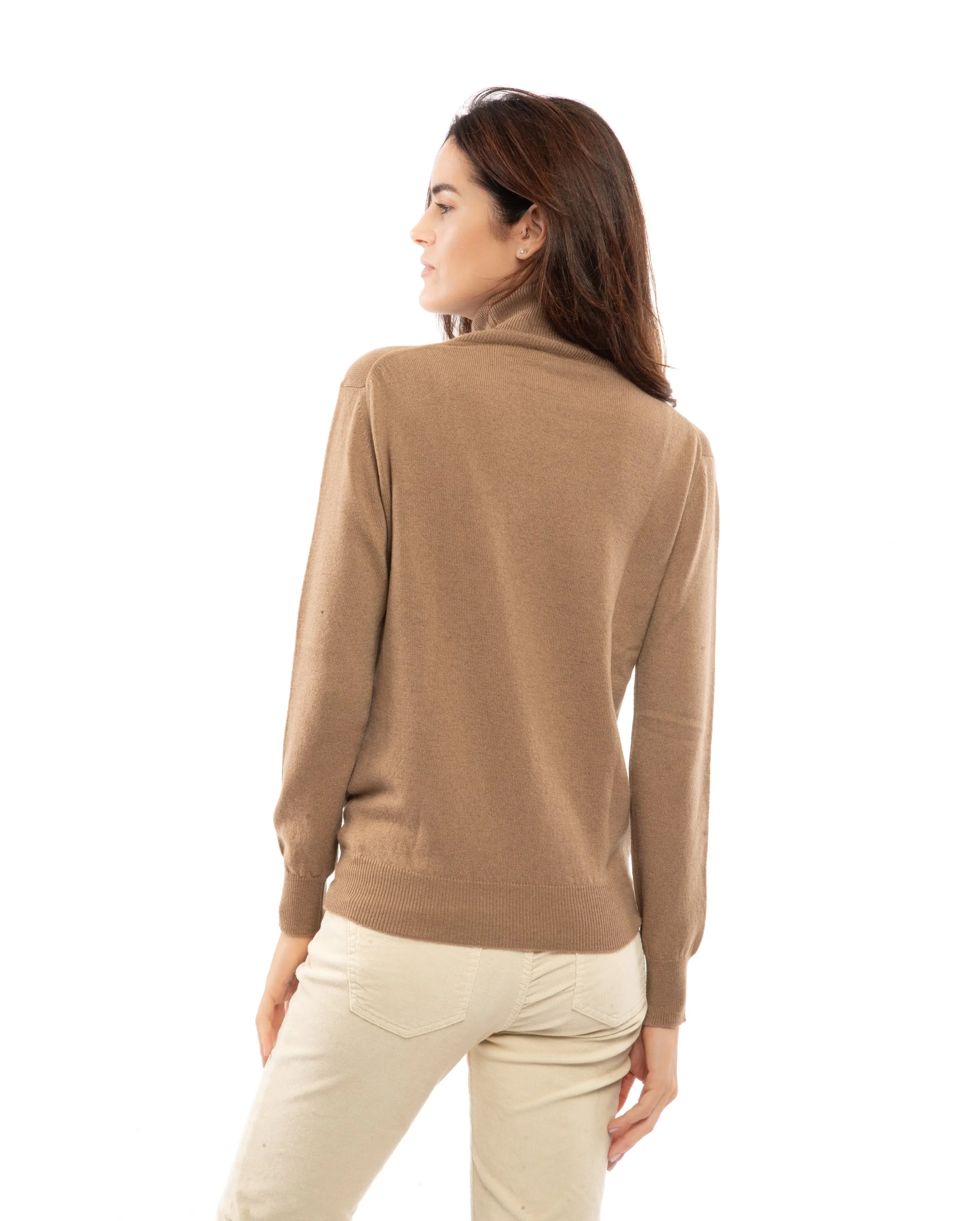 NEW FALL 24 - Women's Pure Cashmere Turtleneck Sweater Taupe