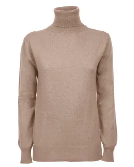 NEW FALL 24 - Women's Pure Cashmere Turtleneck Sweater Taupe