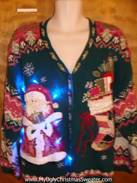 Ornate 80s Light Up Tacky Christmas Jumper