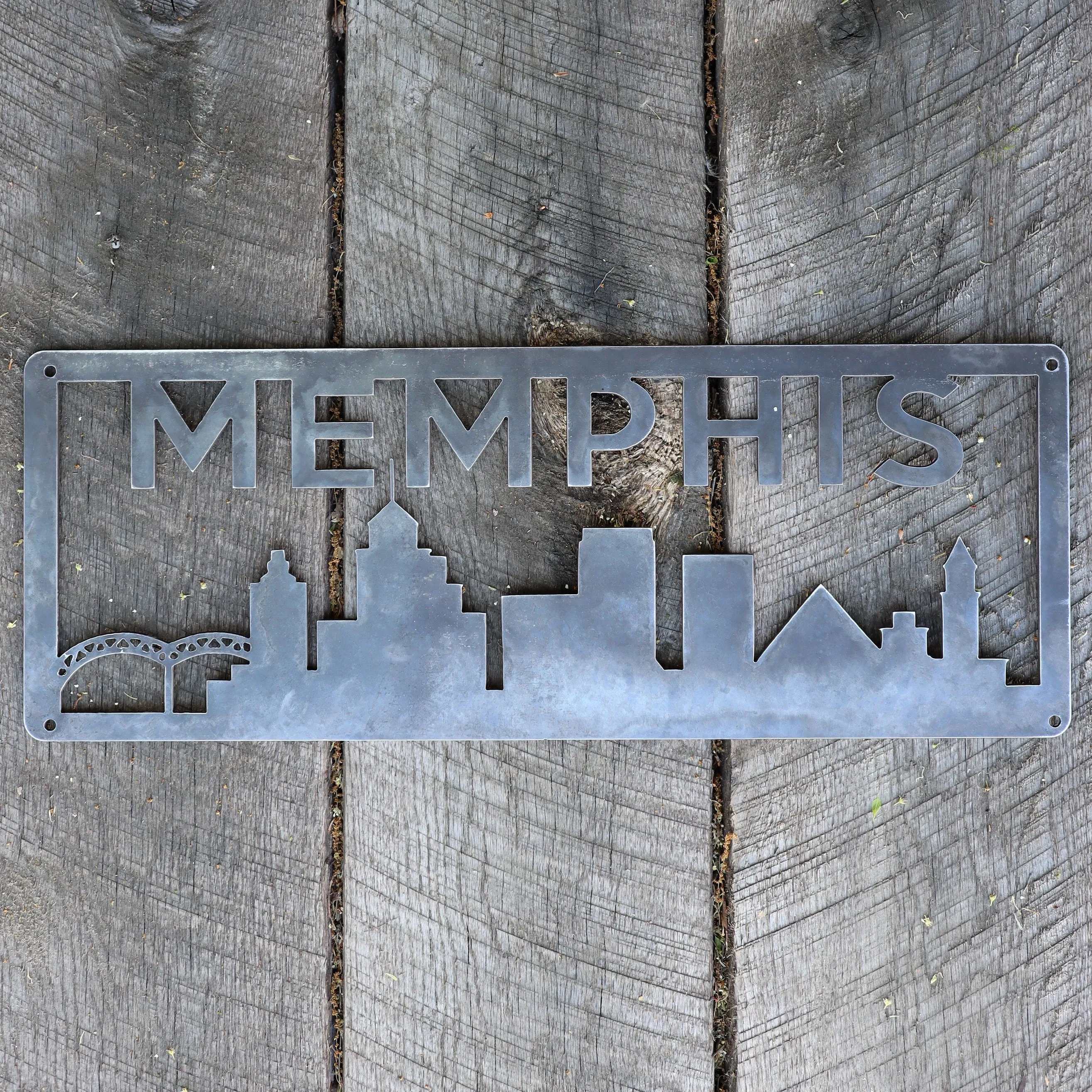 Personalized Metal Memphis Skyline Sign - Memphis, Tennessee Wall Art - Southern Home Decor