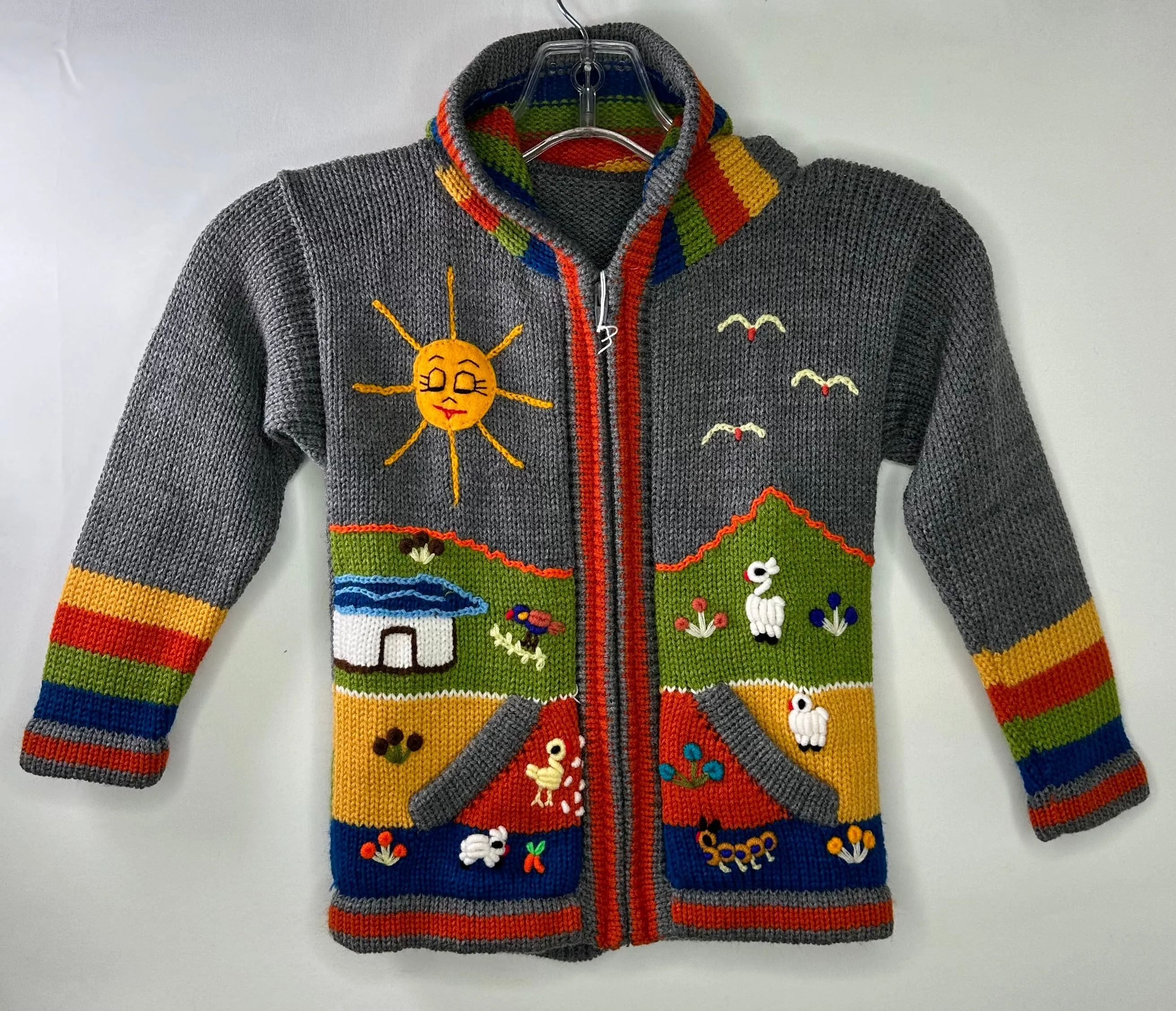 Peruvian Sweater NEW Grey size 3-4
