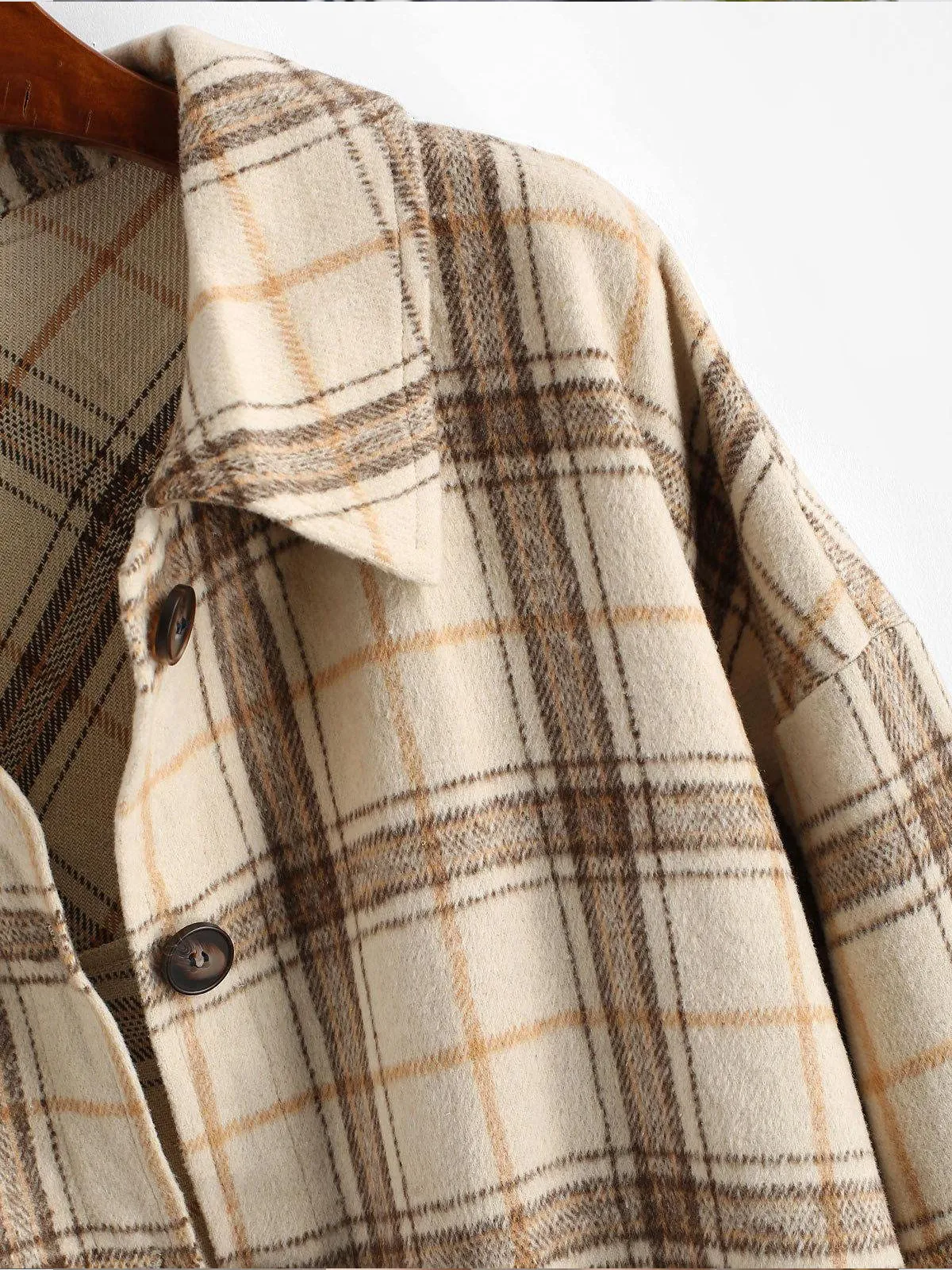 Plaid Long Sleeve Shirt with Pocket
