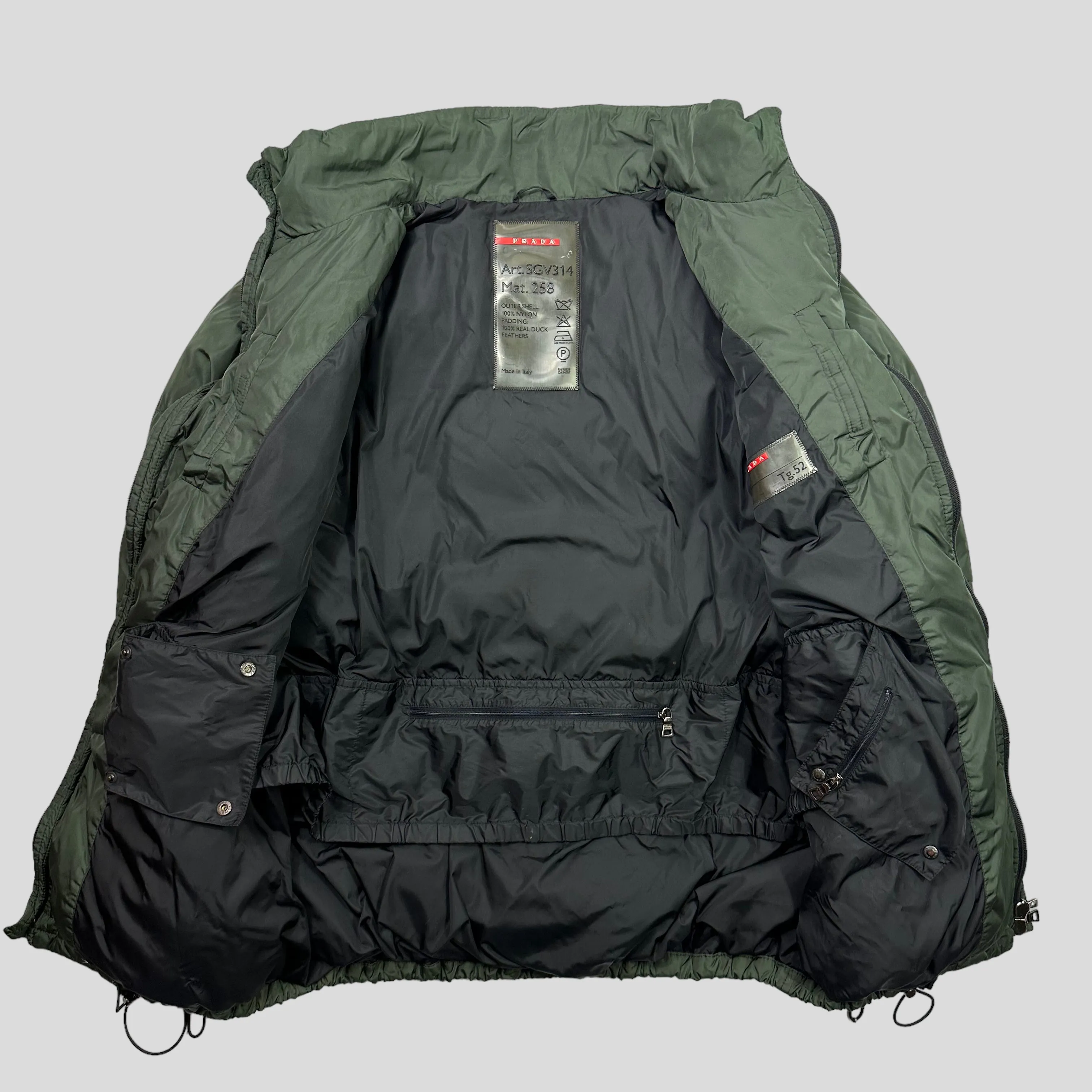 Prada Sport AW00 Nylon Down Technical Toggle Puffer - IT52