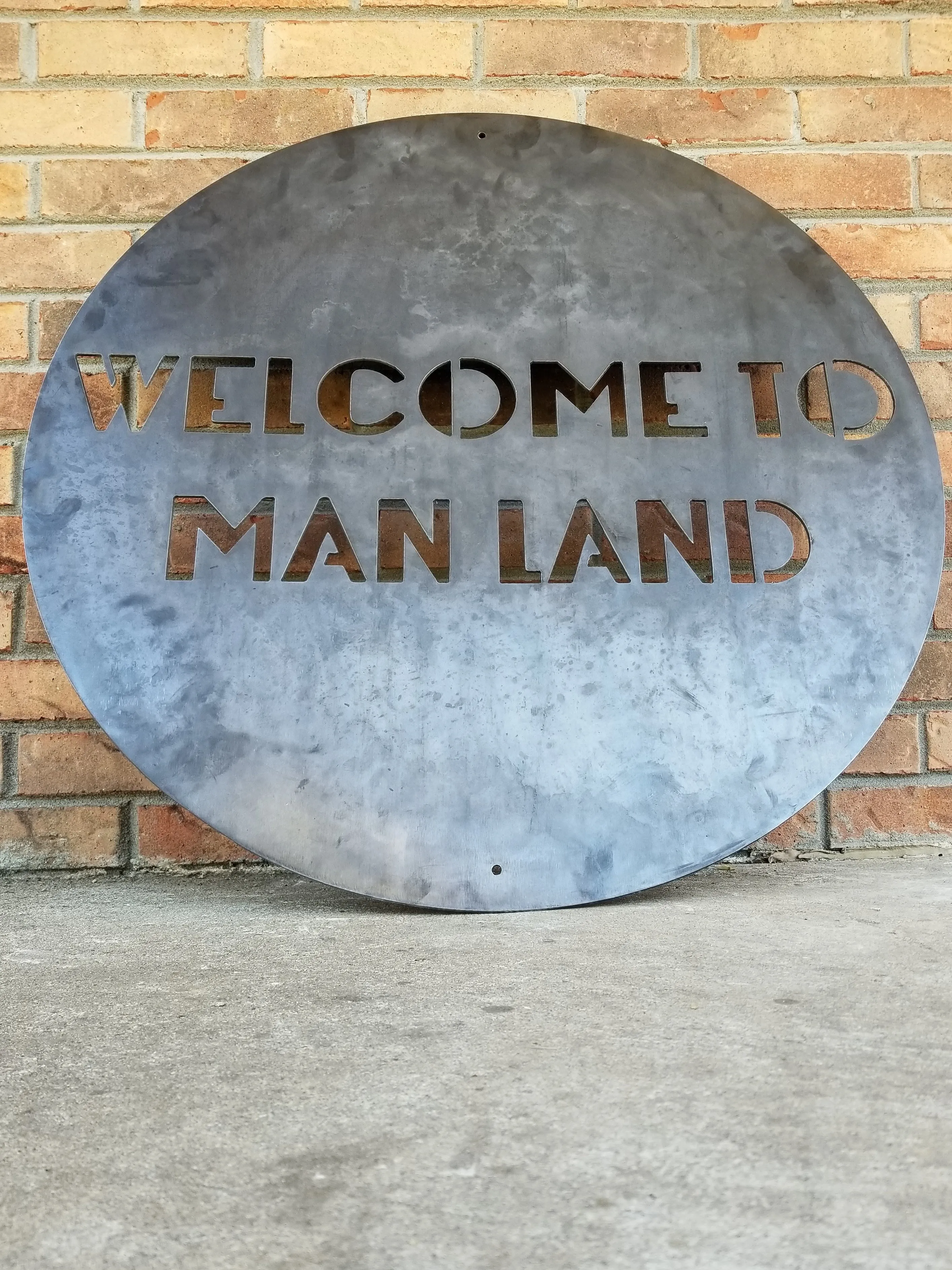Round metal wall Sign - Personalized Home Decor, Garage Signs, Welcome Signs, Man Cave Signs