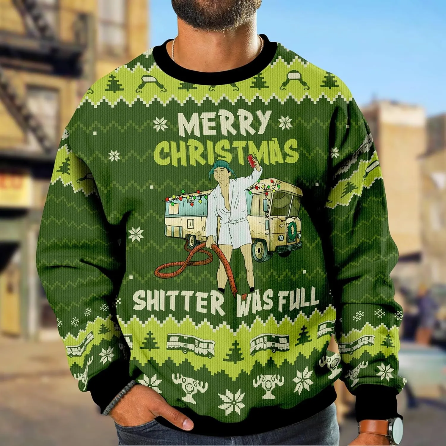Santalorian Ugly Christmas Sweater - Christmas Story Leg Lamp Ugly Sweater - Christmas Vacation Sweater